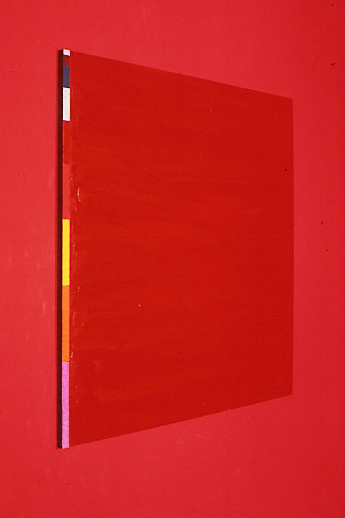 Rough Red Rug, 1988 approx. vinyl rug on plywood with flashe and oil paint.detail