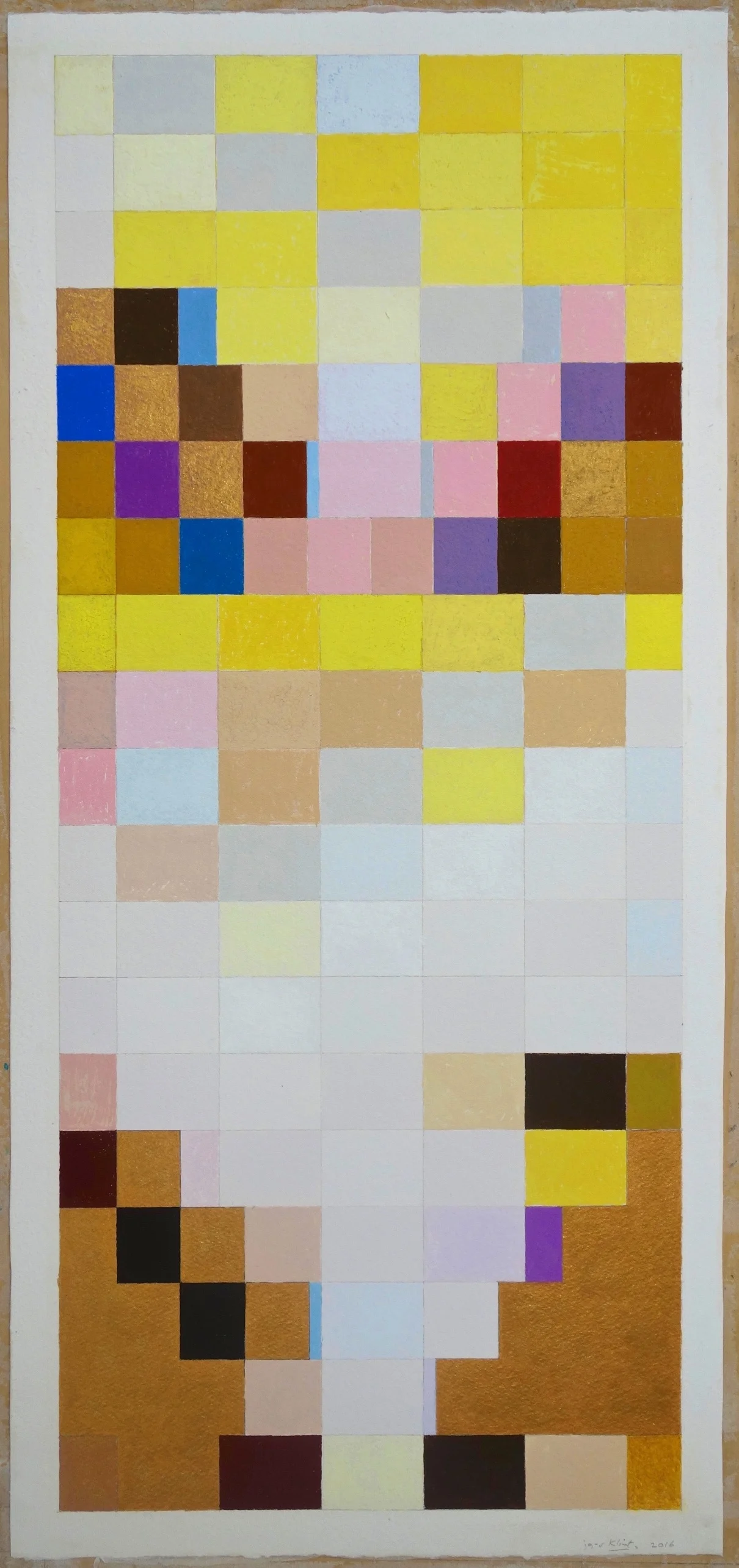 Klimt (2016) Gouache and Gold on Paper. paper 30x14; image 28.5x12.25 in.