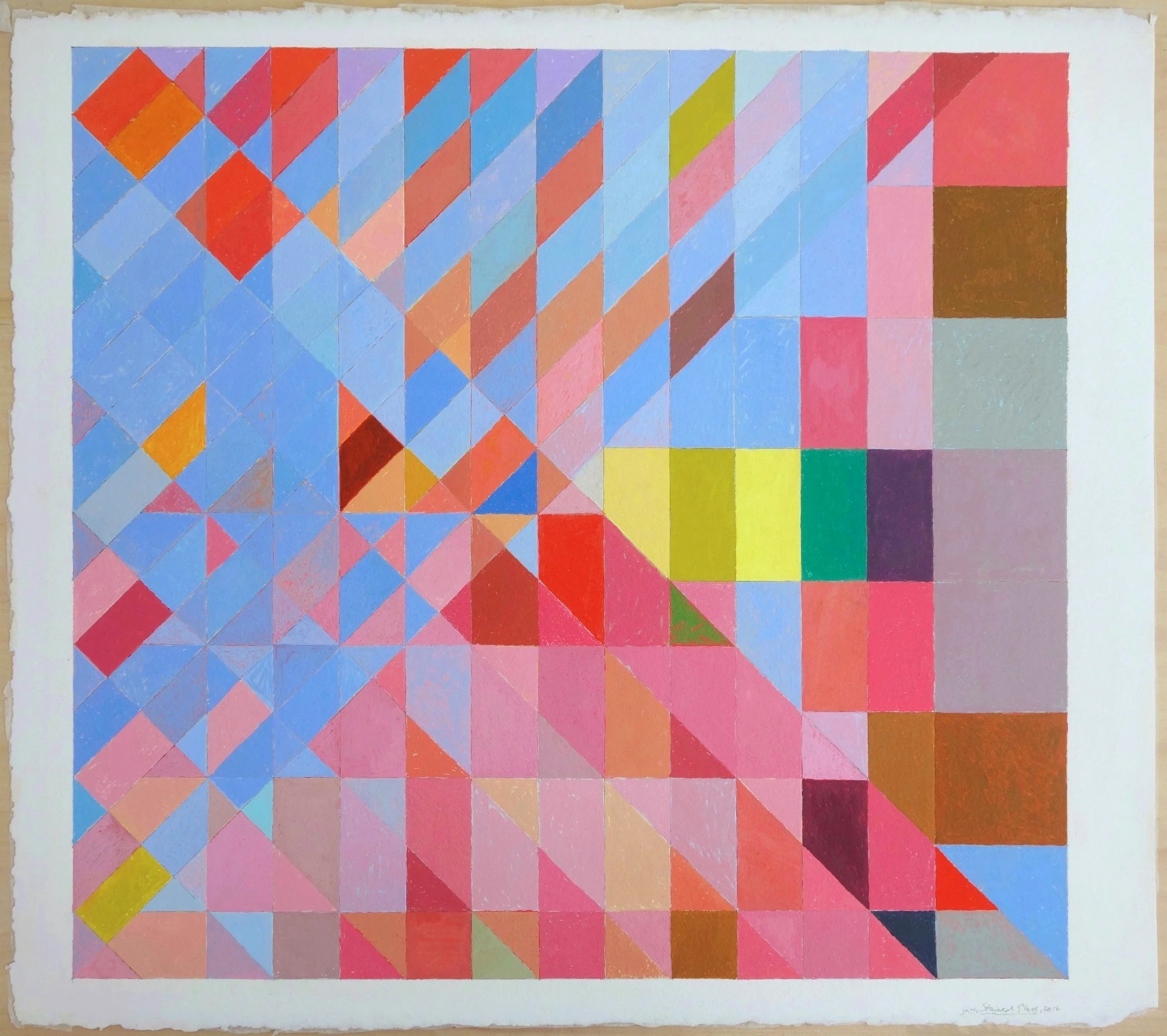 Stained Glass (2016). Gouache on Paper. paper 23x26; image 21x22.5 in.