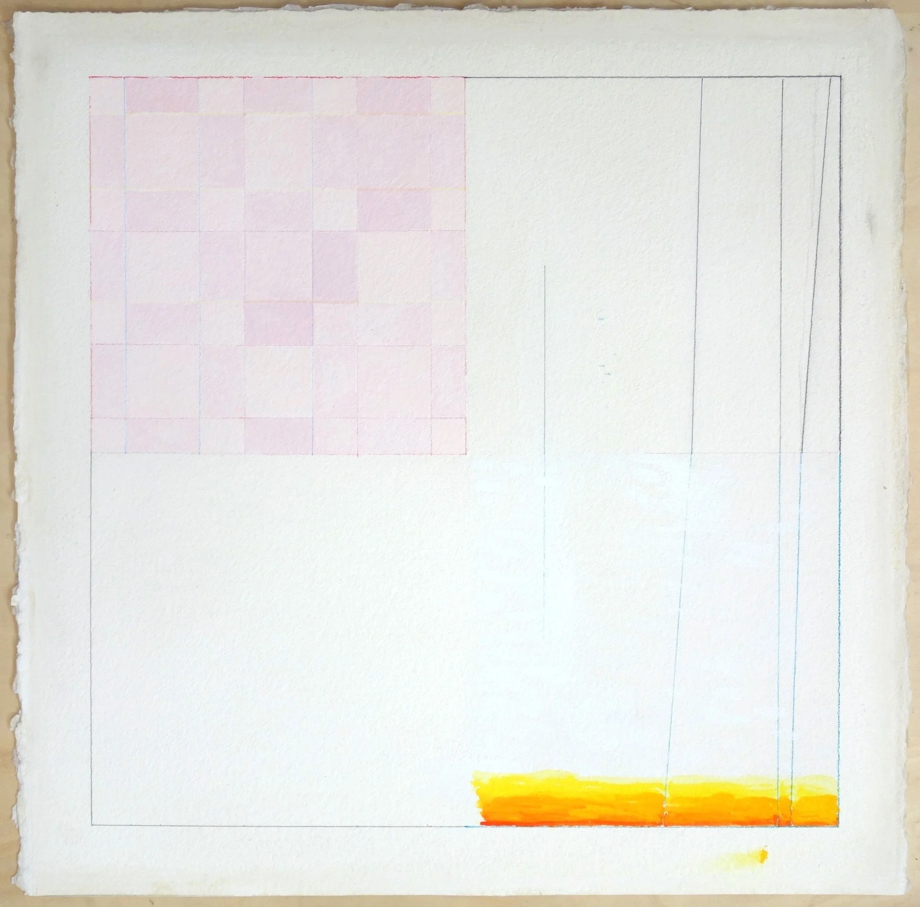 Study for Painting that Began in the Sky (2013) Gouache on Paper. paper 22.5x22.5; image 19x19 in.