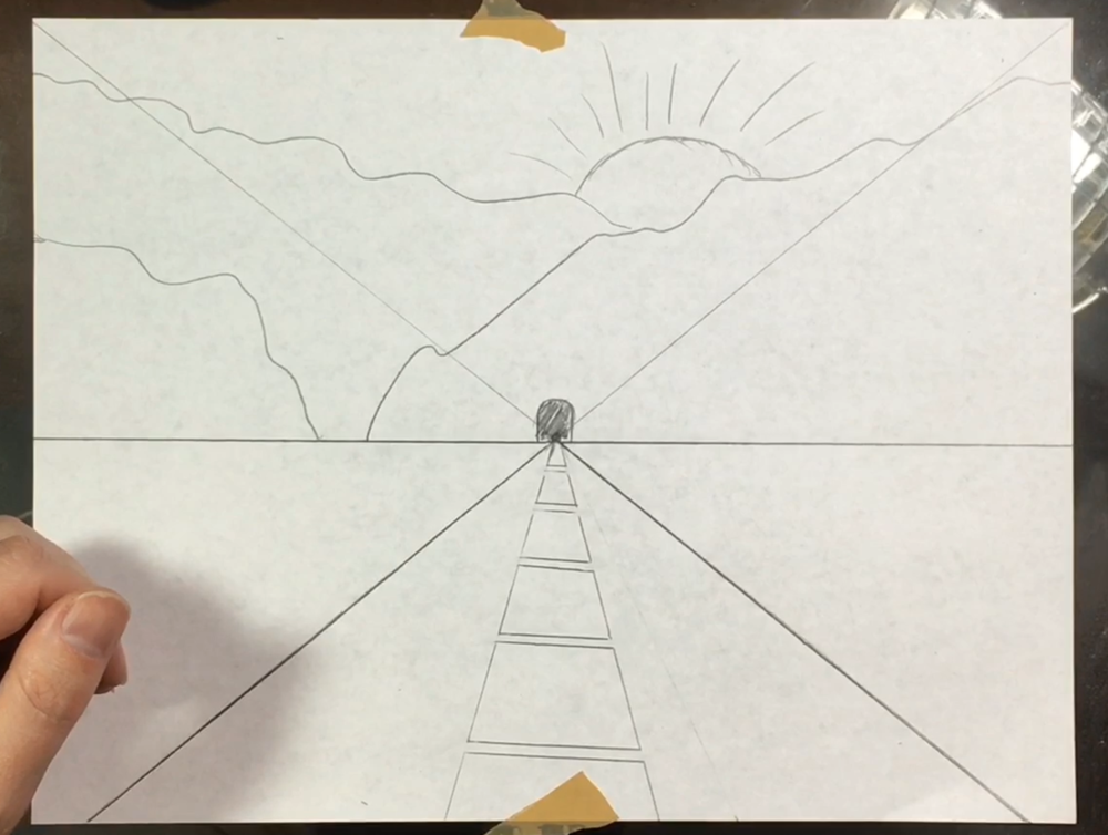 one point perspective art