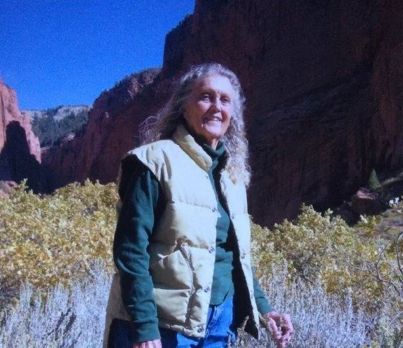 June with Kolob Canyon in the background, a few weeks before she lost her battle with cancer