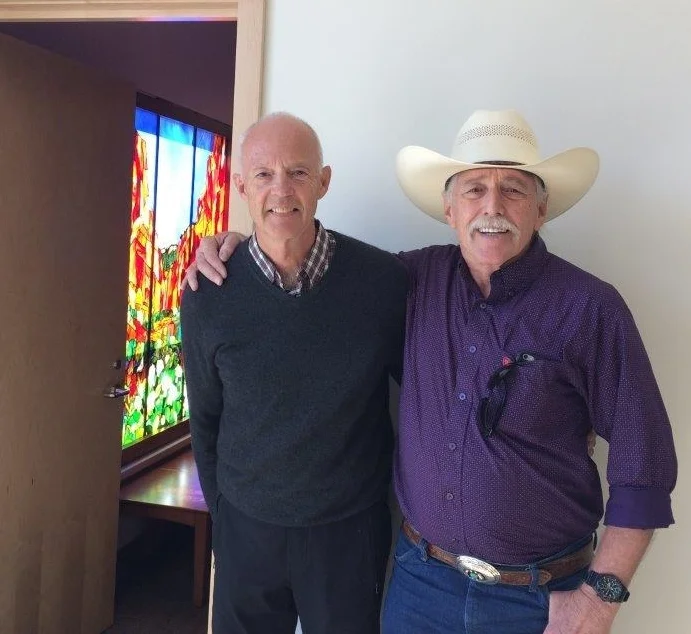 Stan and Dennis who commissioned the window in memory of his wife June.