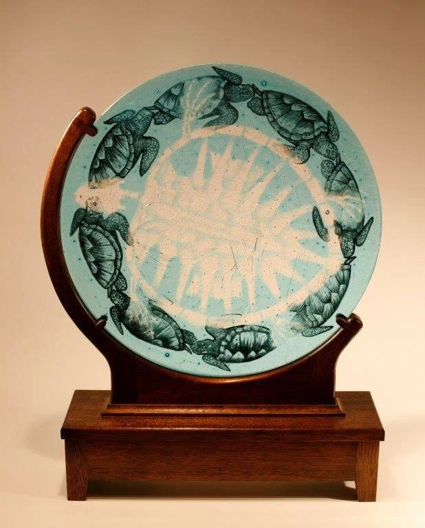 Sea Turtles Circle of Life 17.5” diameter in Oak Stand Regular Price: $2,00.00.