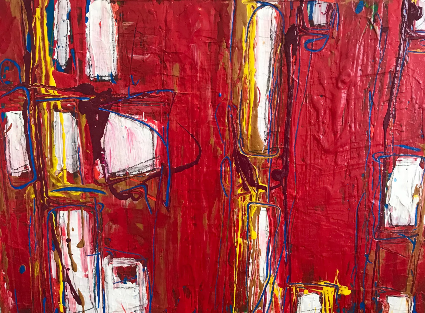 Untitled, acrylic, gels on canvas board, 18" x 24" (framed 32x26)