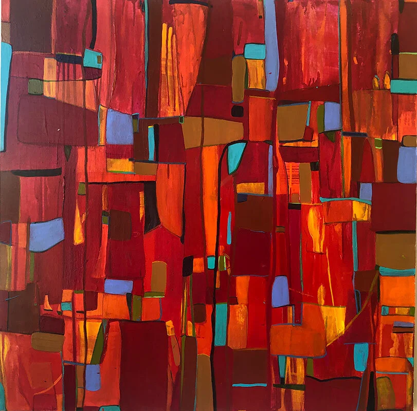 Rio de Janeiro, acrylic on wood panel, 30" x 30"