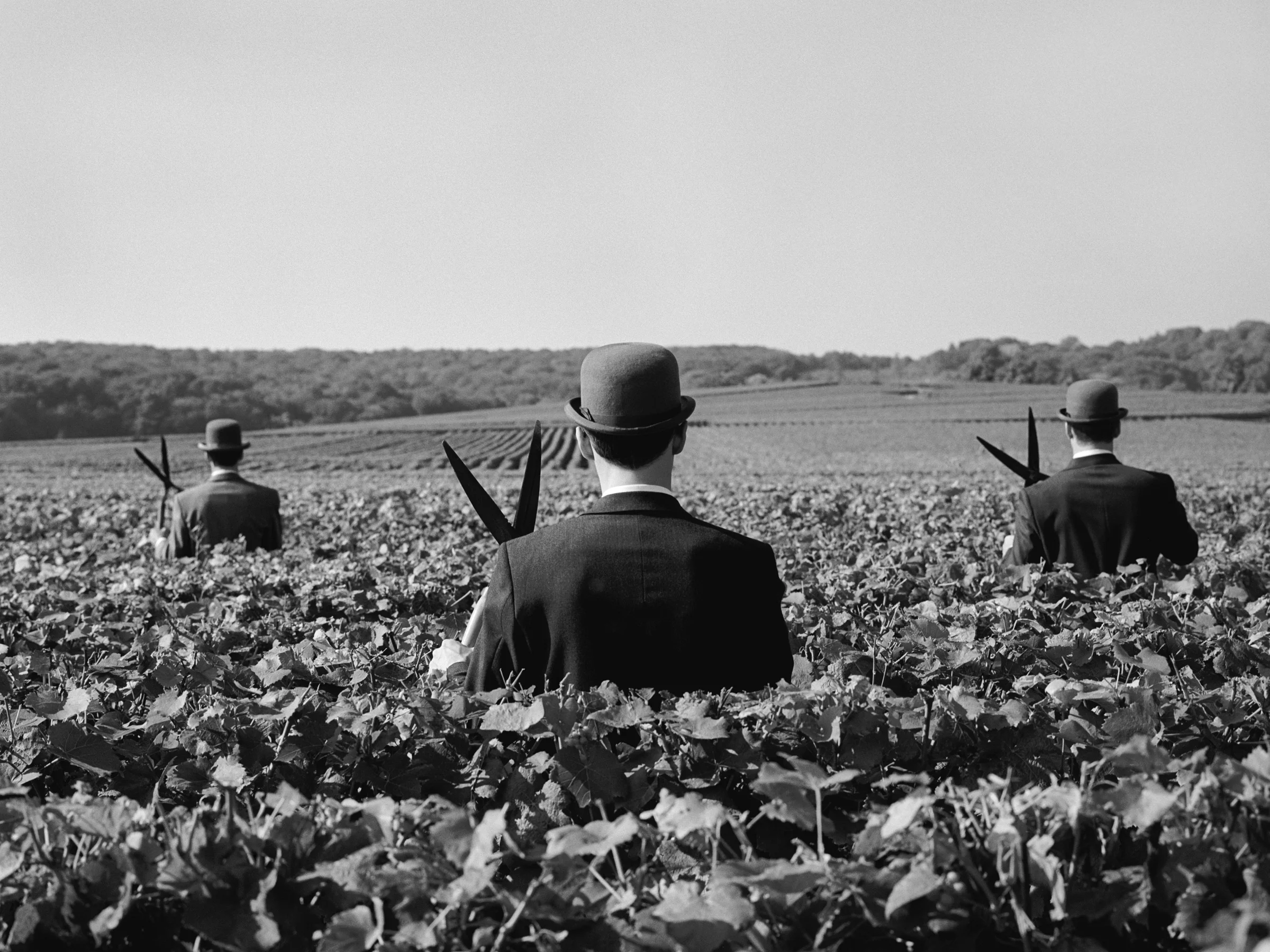Three Men with Shears no. 1, Reims, France 1997 Silver gelatin print 27 x 33 cm (image) 56 x 66 cm (mount)