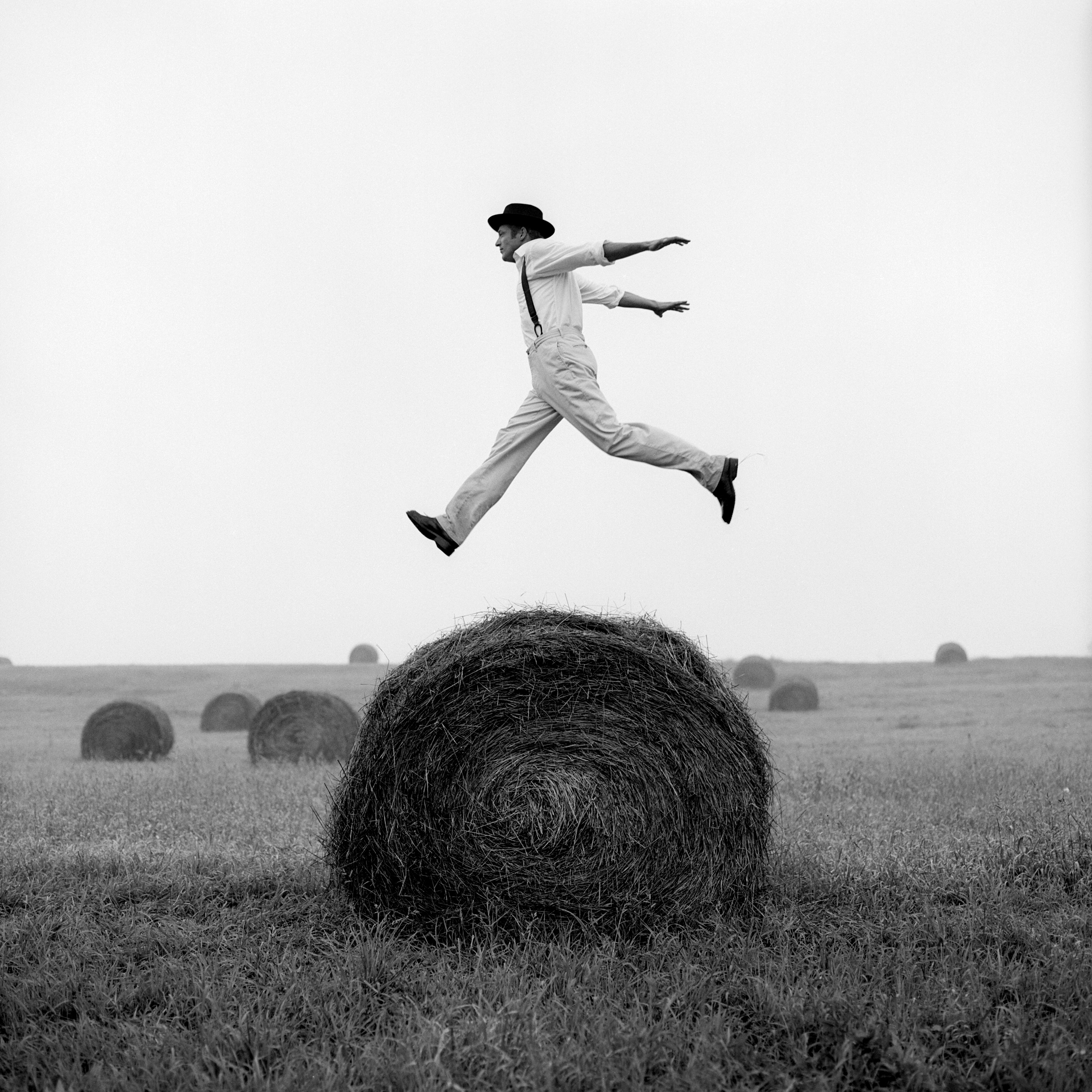   Don Jumping Over Hay Roll,  Monkton, Maryland 1999 Archival pigment print 69 x 69 cm (image) 89 x 99 cm (paper) 