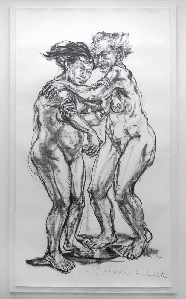 LKY as Mother & Daughter 2010 Charcoal on paper H242.5 x W140 cm (artwork)