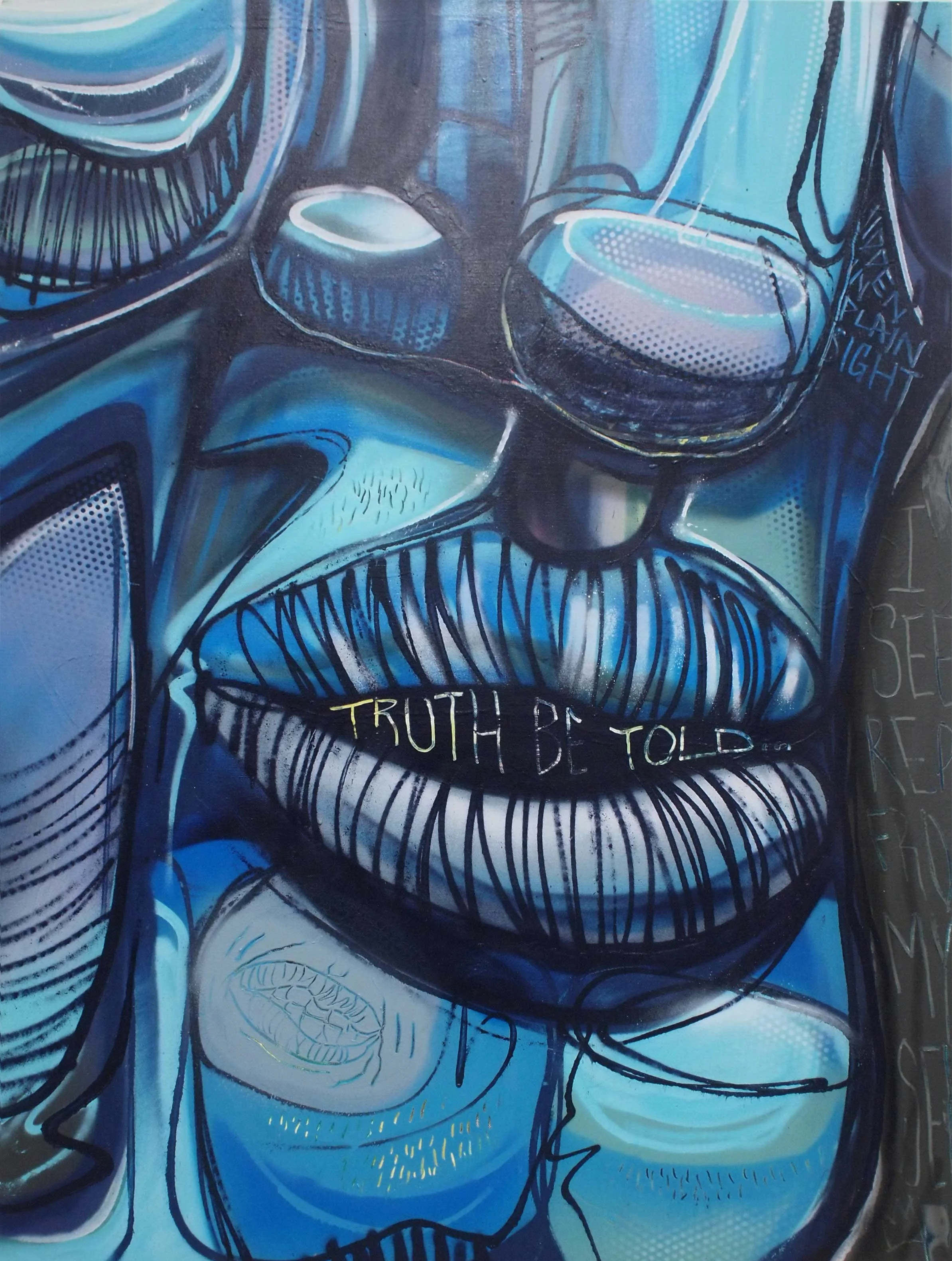 ZERO Unspoken 2013 Aerosol paint on canvas 48 x 36"