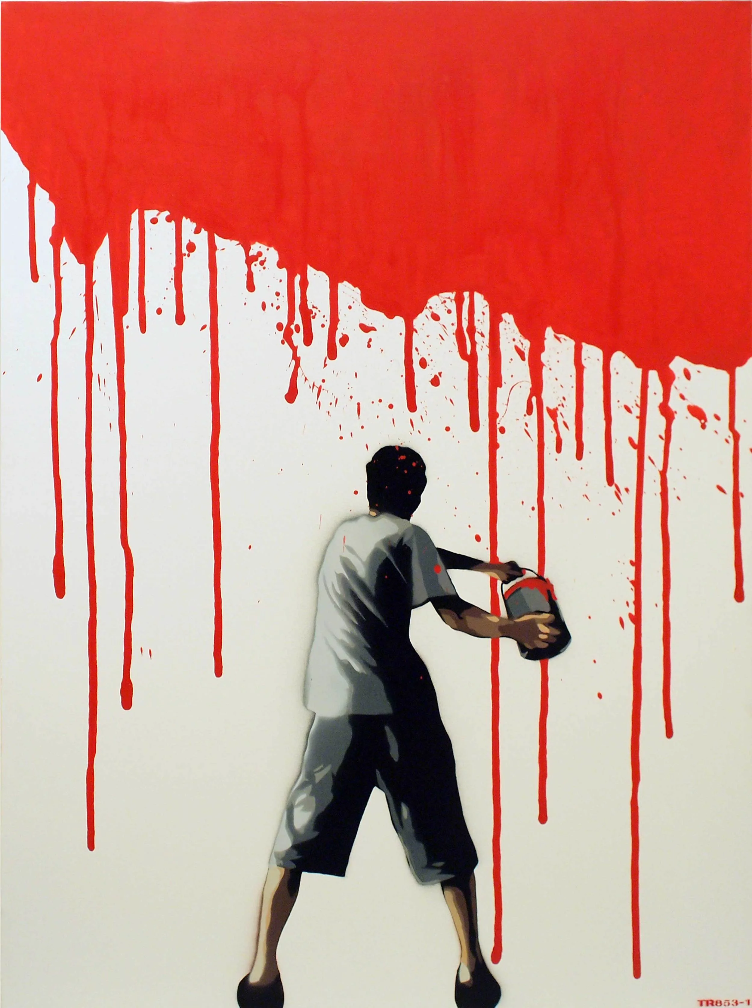TR853-1 Paint The Town Red 2013 Spray paint on canvas 40 x 30"