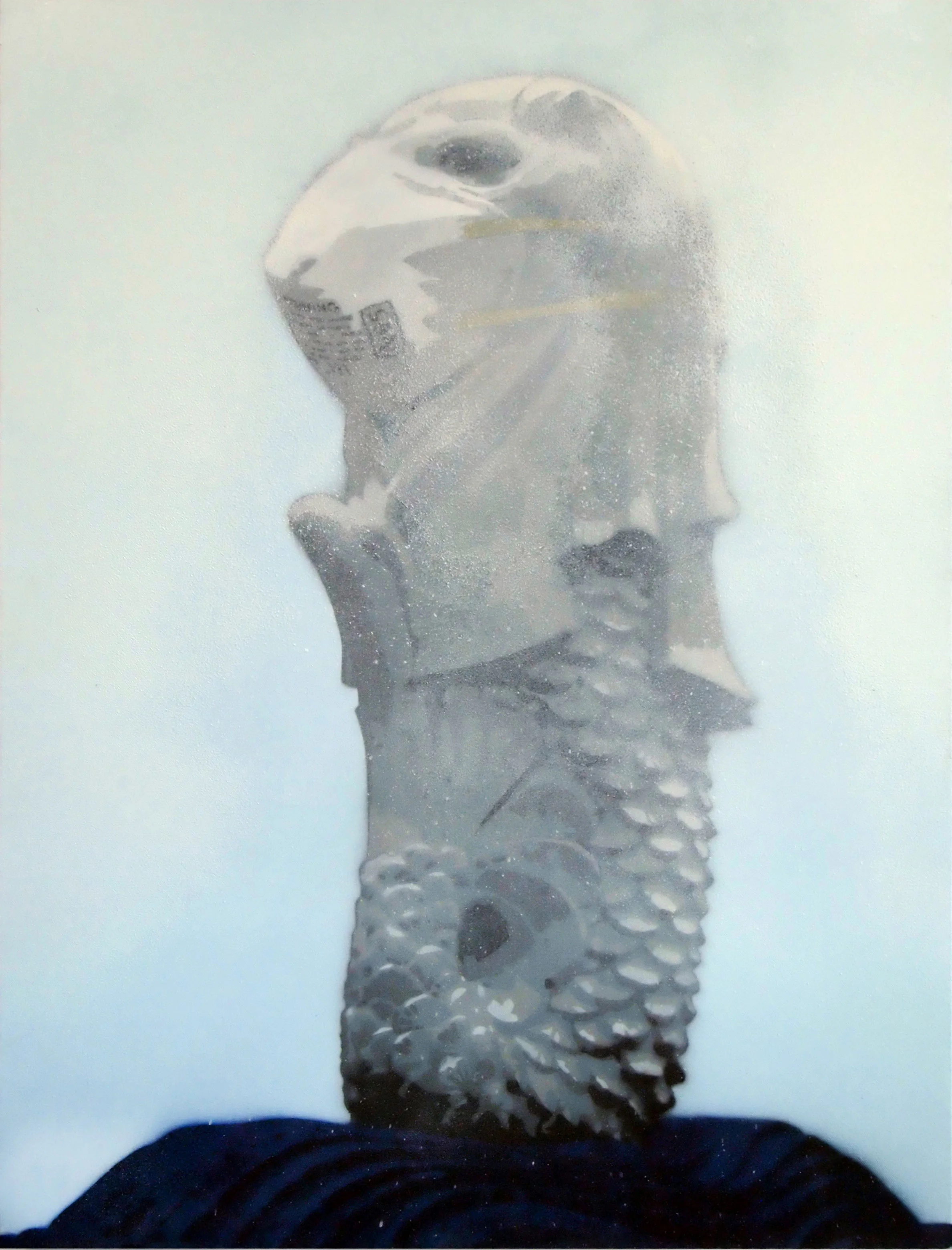 TR853-1 MerlionN95 2013 Spray paint on canvas 40 x 30"