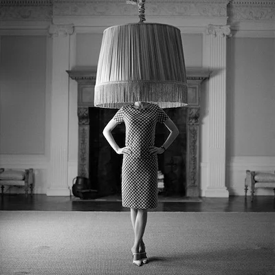 Viktoria Under Lampshade, Rhineback, NY 2011 Silver gelatin print 10.5 x 10.5" (image) 28 x 32" (mount)