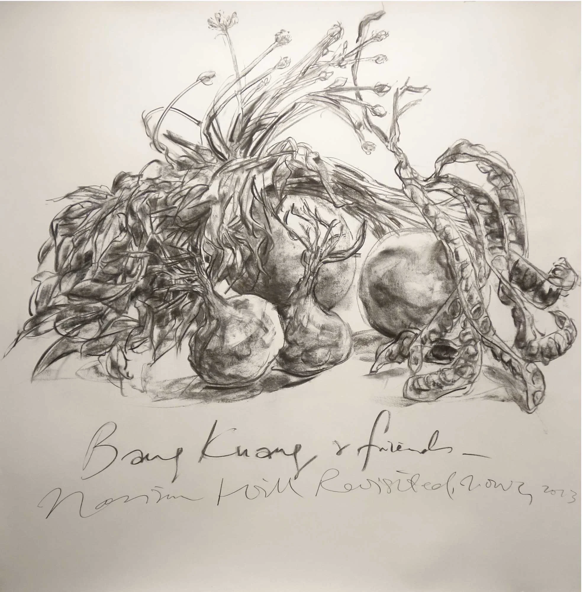 Jimmy ONG Bang Kuang & friends 2013 Charcoal on paper 120 x 120 cm
