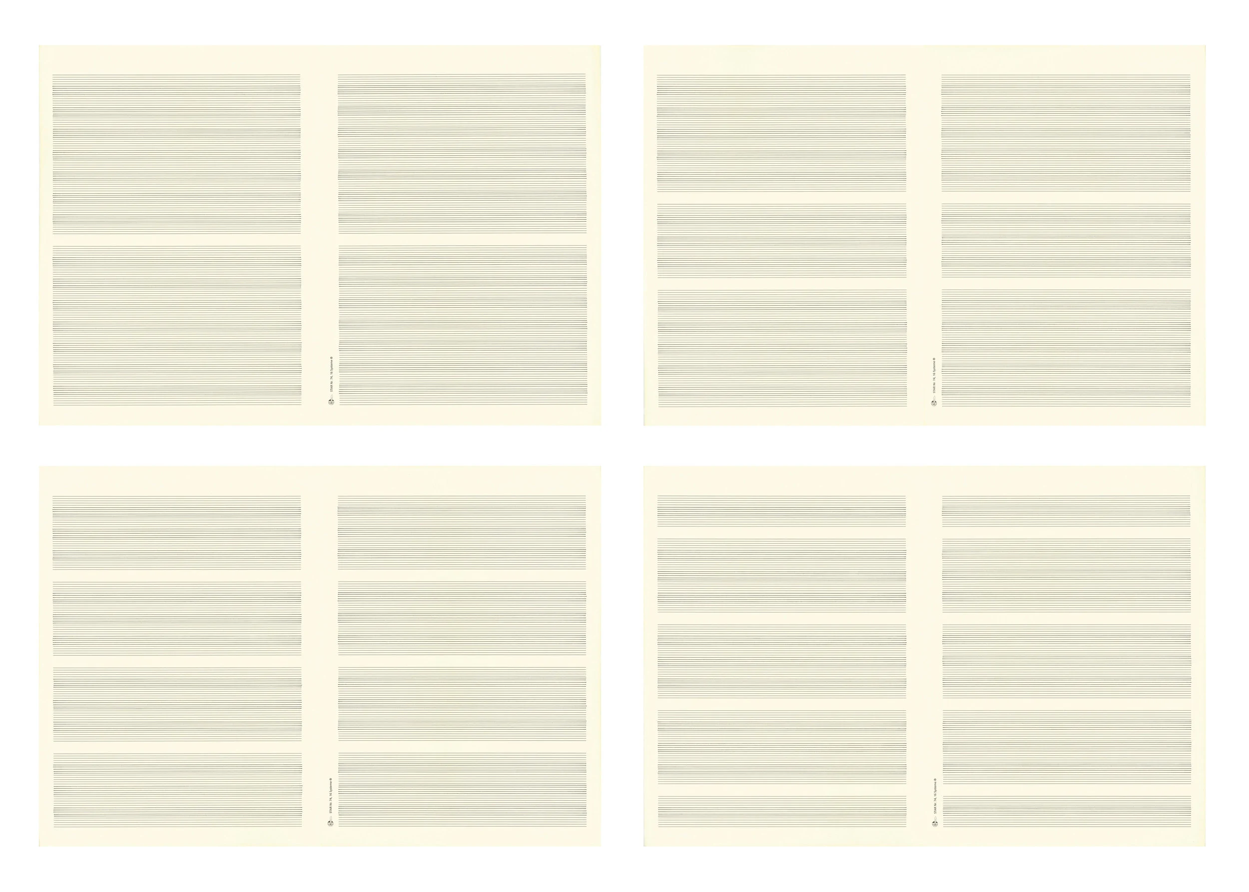 Song-Ming ANG Music Manuscripts No. 11-14 2013 Ink on paper 32.4 x 48 cm (each) Set of 4