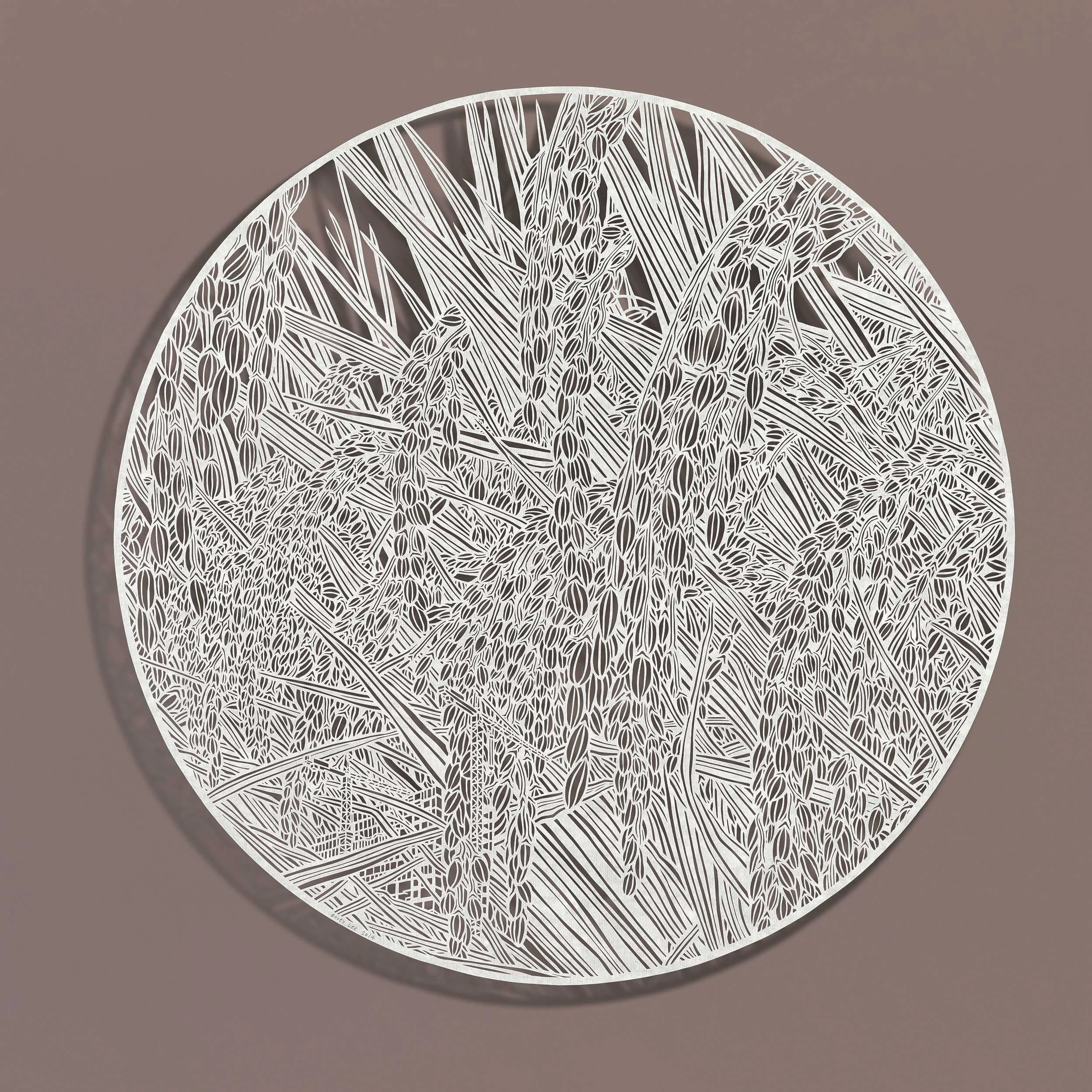 Bovey LEE Outgrow Rice Grains 2014 Cut paper 52 cm Ø