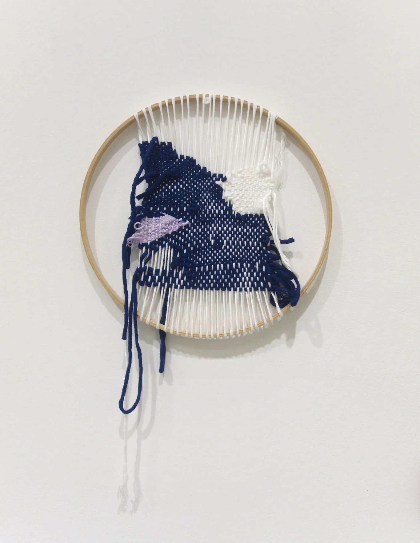 Izziyana Suhaimi Cross Section of Bone VI 2015 Cotton thread woven on wooden hoop H33 x W27 cm