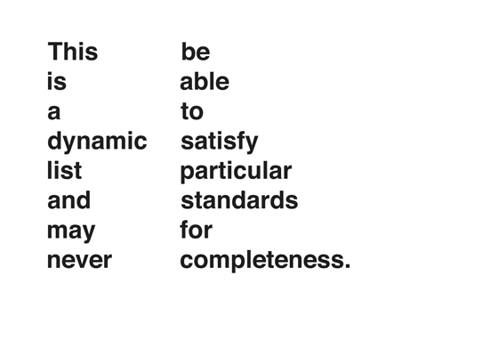   Dynamic List  2016 Appropriated Text Dimensions Adaptable Edition of 5 