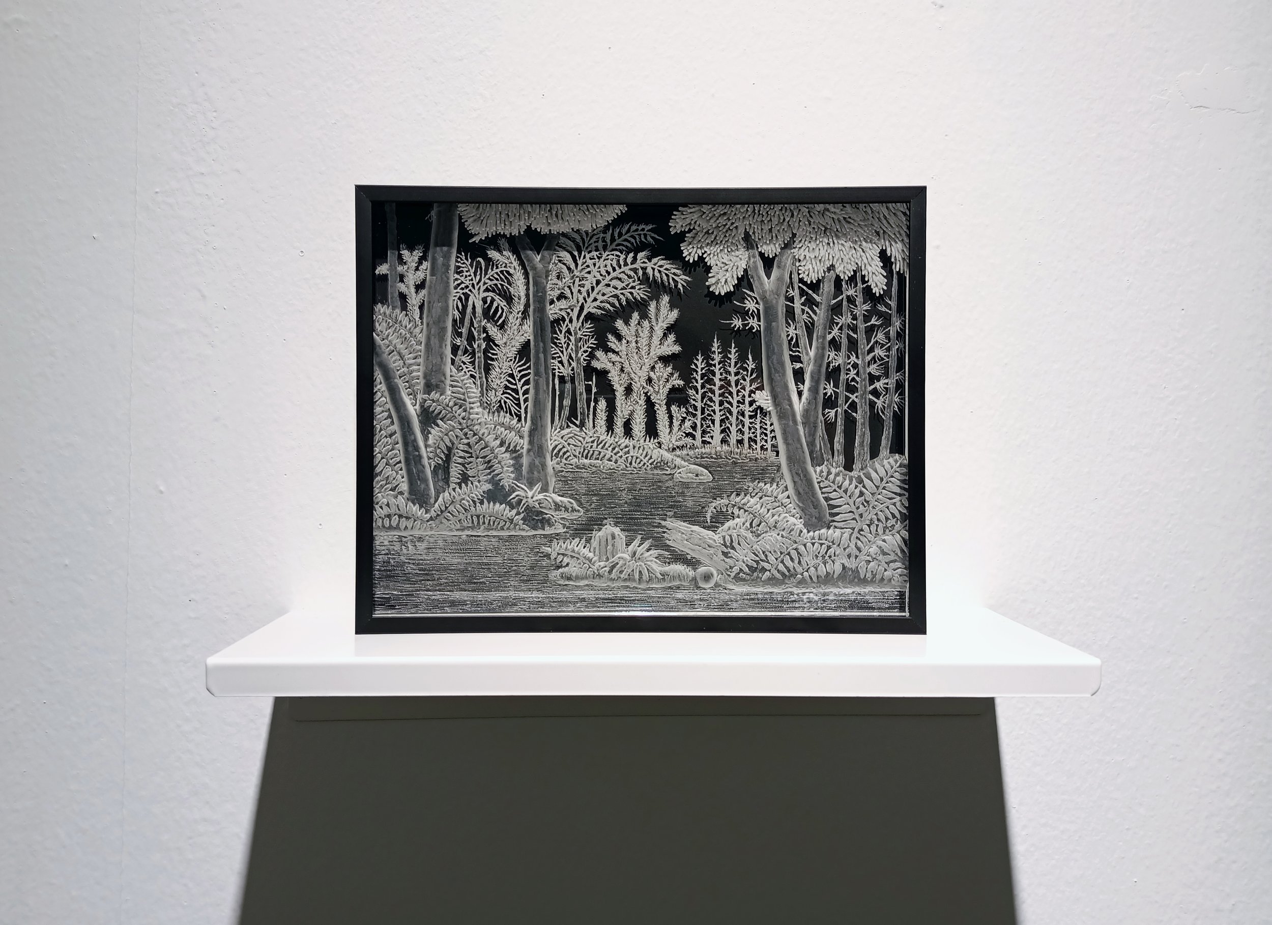 Donna ONG, Somewhere Else-The Heart of Darkness (Joseph Conrad), 2022, Engraving on acrylic with metal frame, H16.6 x W21.5 x D5 cm (frame).jpg