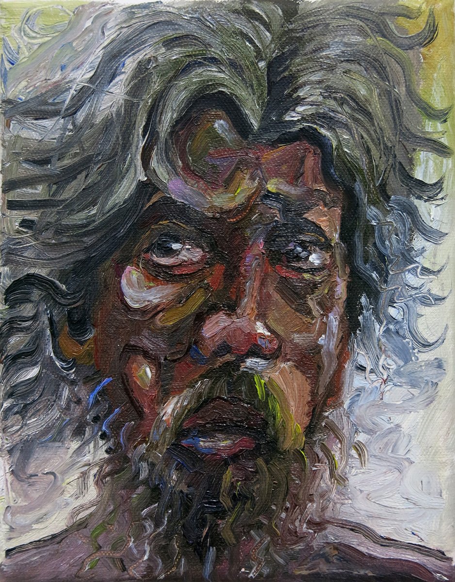  YEO Tze Yang  A Man Looks To The Side  2022 Oil on canvas H20 x W15 cm 