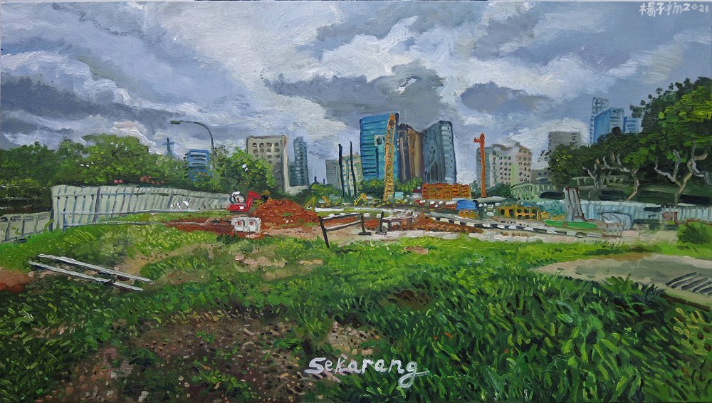  YEO Tze Yang  The Landscape Now  2021 Oil on canvas H55 x W100 cm 