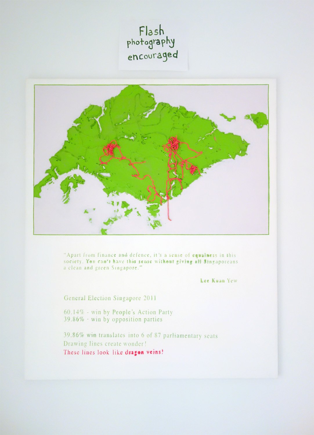  Ng Joon Kiat  Green City: Dragon Veins, Hidden Bumps and General Election 2011  2012/2023 Acrylic on cloth H120 x W100 cm 