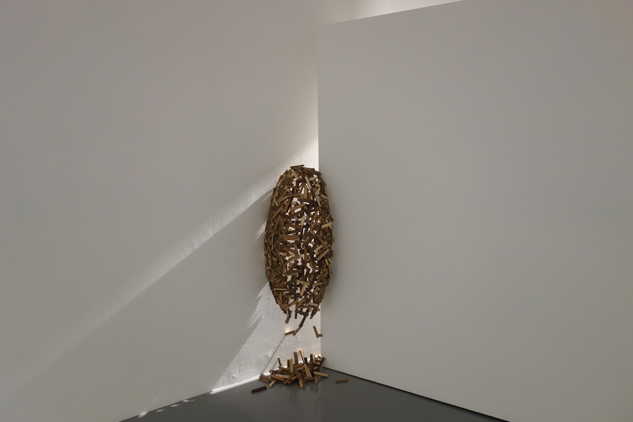  &nbsp;Bernardo Pacquing&nbsp;   Termite Mound #2   2023  Found wood  Dimensions variable  Site-specific commission 