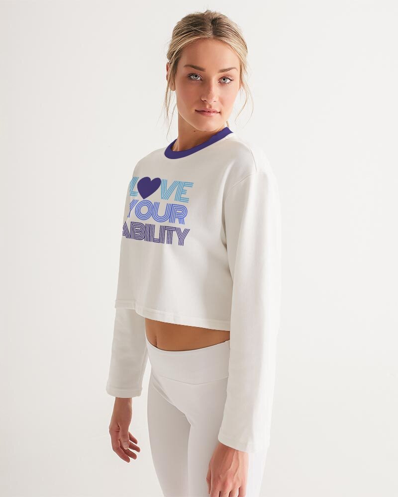 Cloud 9 Love Your Ability Signature Women's Cropped Sweatshirt — Include Me  Advocacy Group