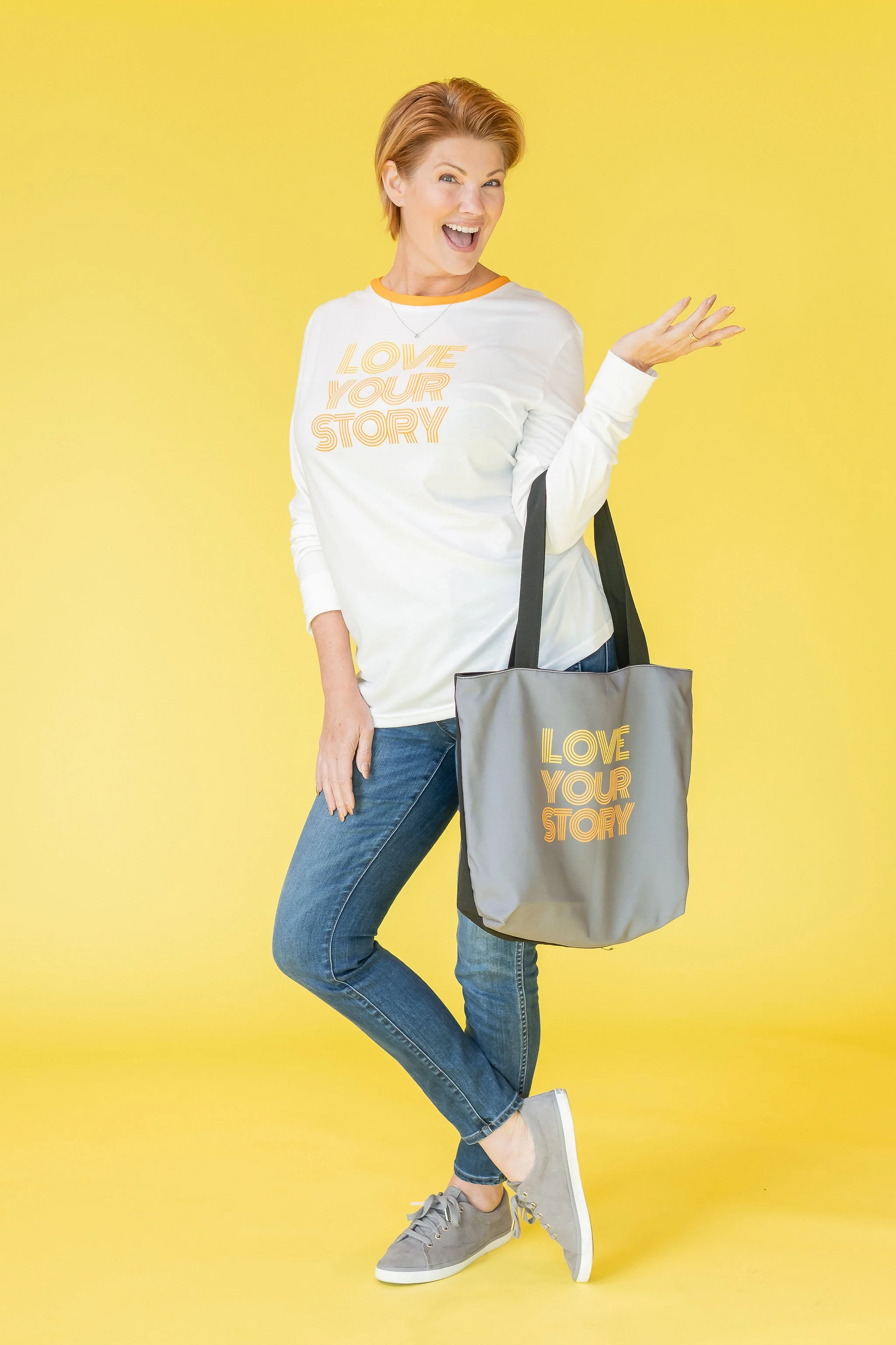 Stepping Stones Canvas Zip Tote