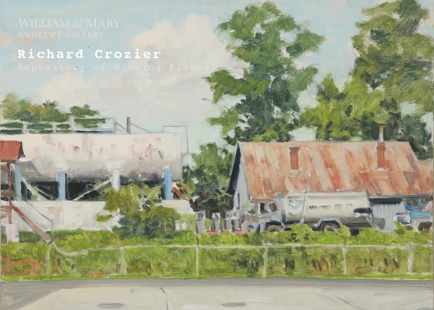 Repository of Missing Places: Richard Crozier's Paintings of Lost and Found Charlottesville is opening September 8th in the Andrews Gallery at the College of William & Mary.