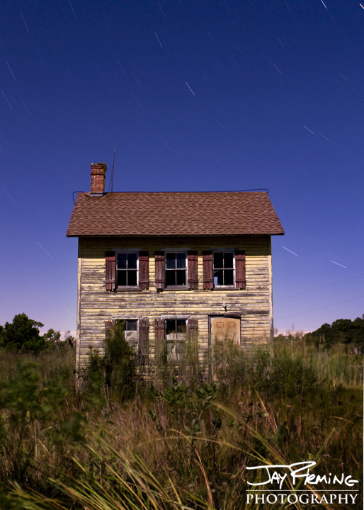 Abandoned home lit by the full moon. Crocheron, MD. October 2014 