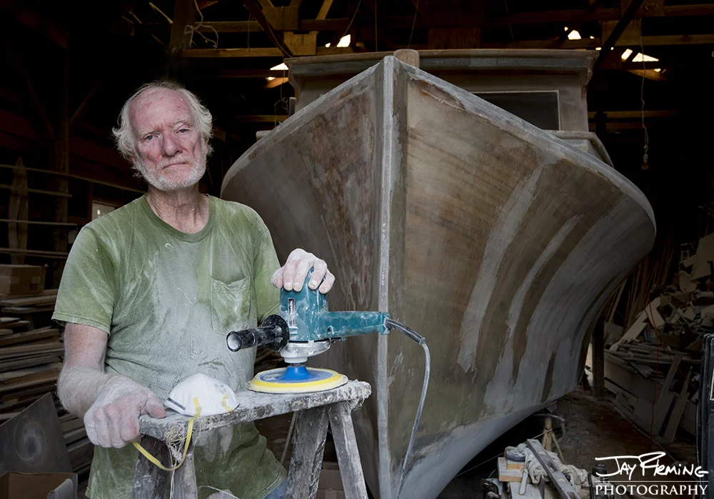 Millard Littlepage and his workboat 'Last One'. Crocheron, Maryland 