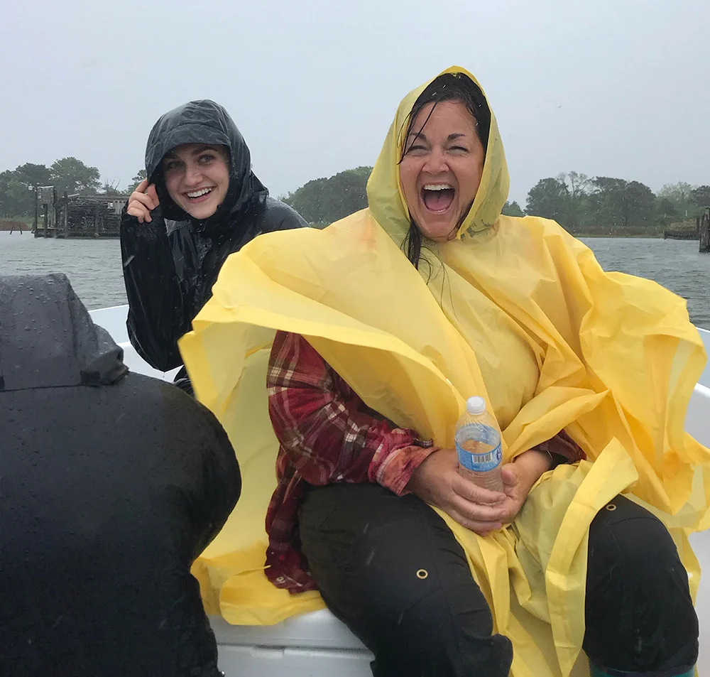 A positive attitude lets you have fun in even the worst conditions - 20+ NE wind and sideways rain!