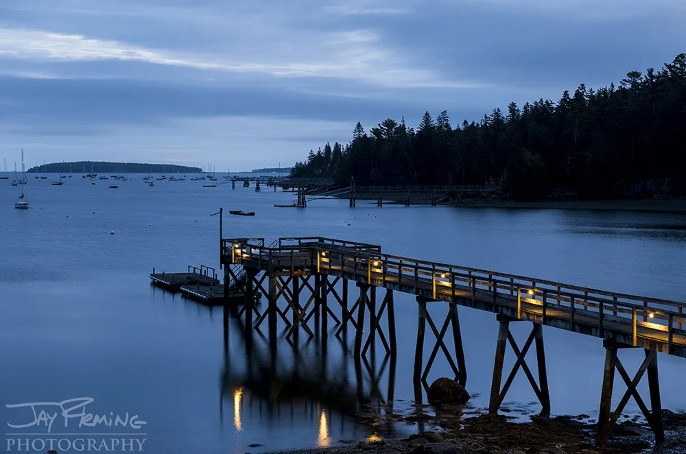 Looking east on Southwest Harbor at dawn.