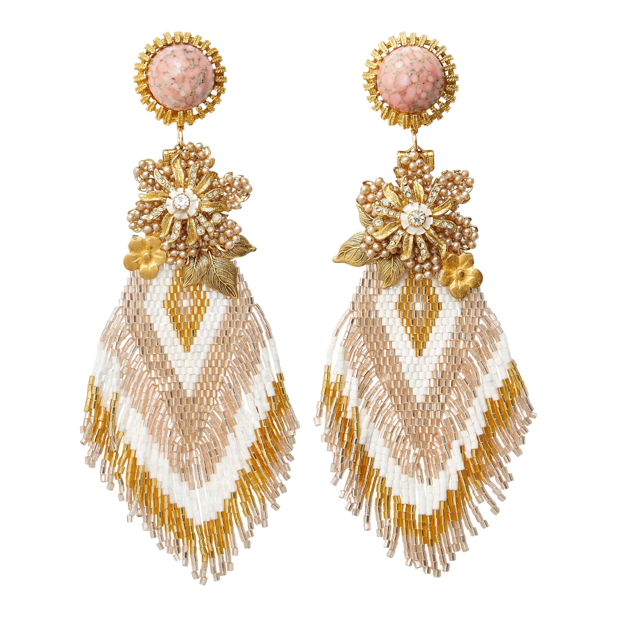 Flora Chevron Fringe Earrings