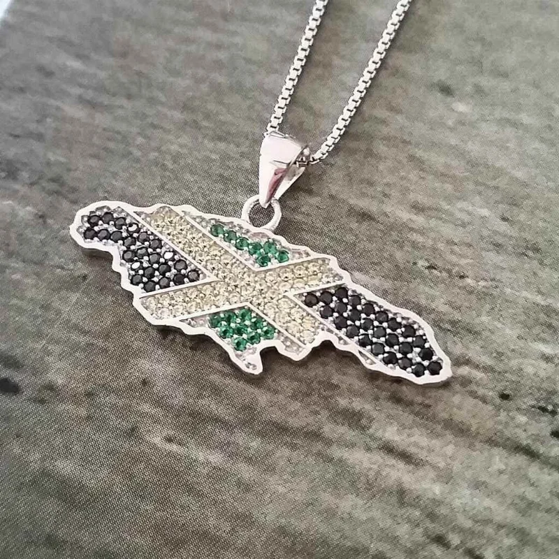 Jamaica Country Crystal Pendant Necklace