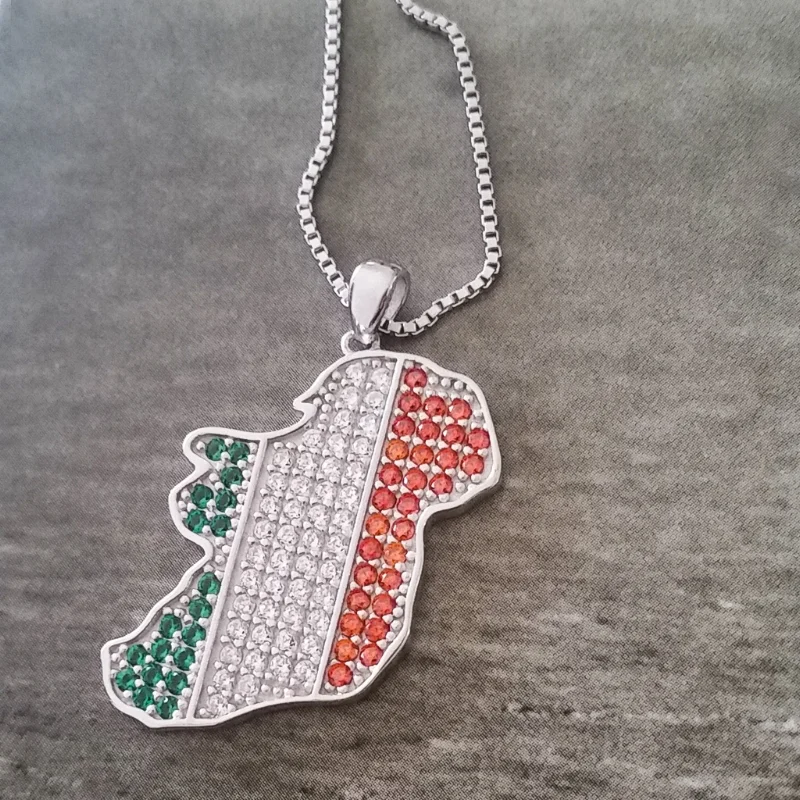 Ireland Country Crystal Pendant Necklace
