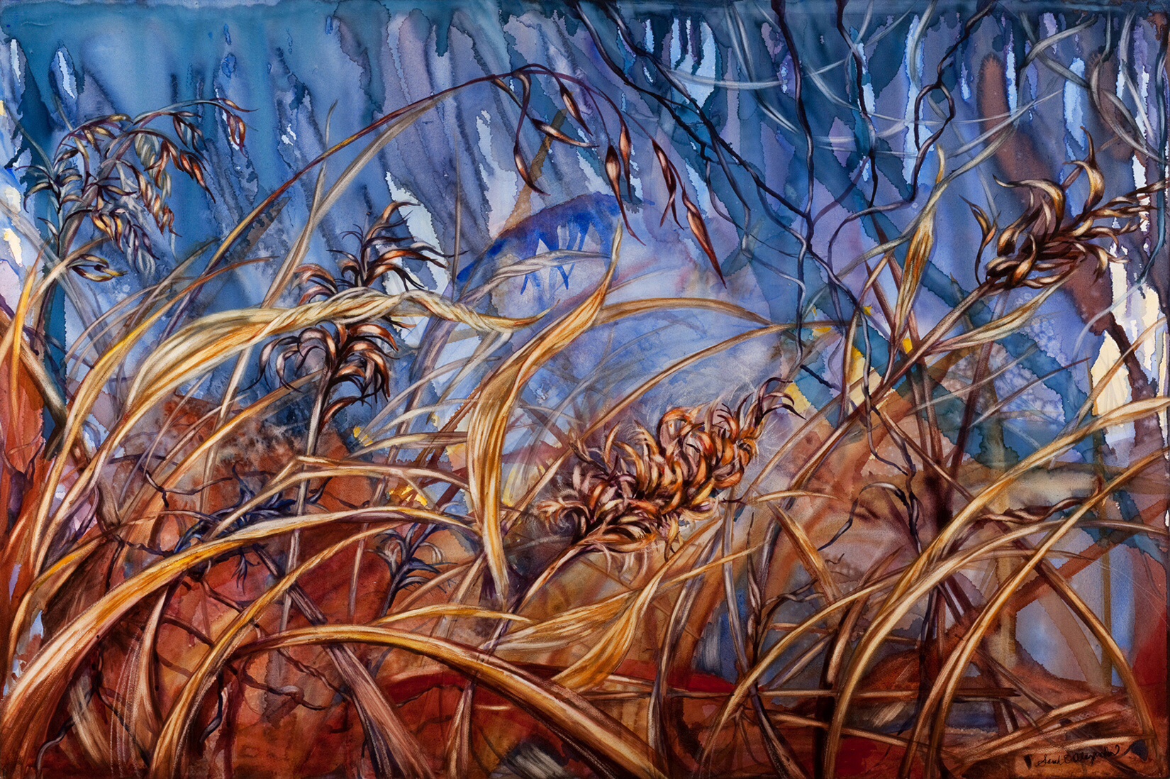 Allow (a non reaction mantra) , watercolor on Aquabord, 24" x 36"
