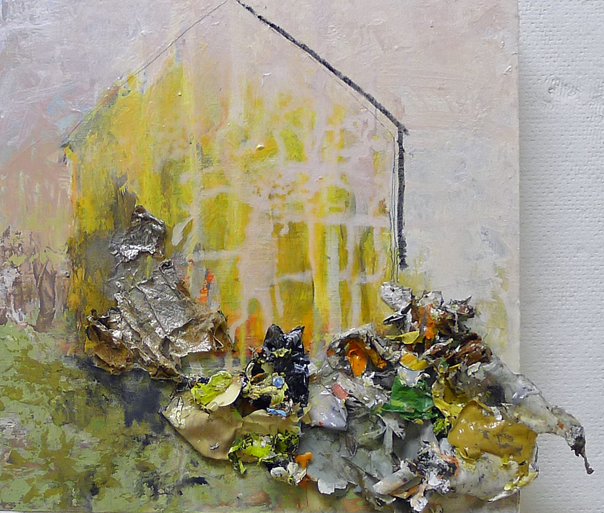 Brenda Cirioni, Barn Series: Shed, mixed media, 8x8, $600