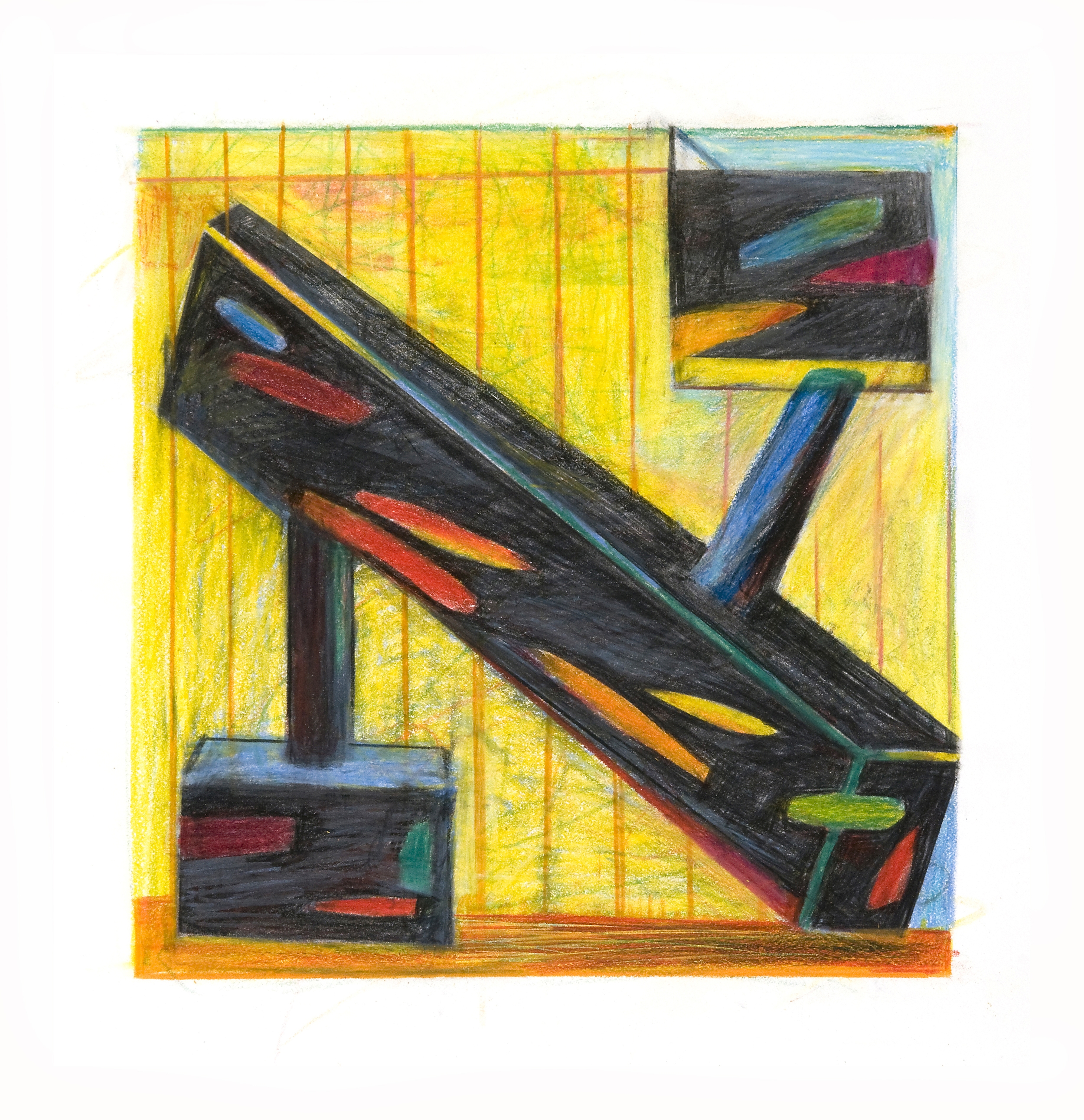  Joel Moskowitz, " Aleph, " graphite and colored pencil, 11"x14"  