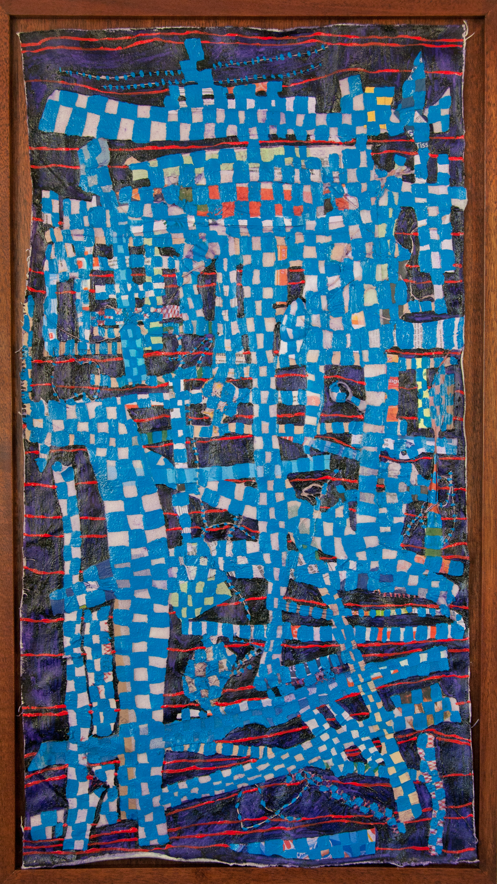   Extension #4 &nbsp; String and oil on canvas, 37x21 