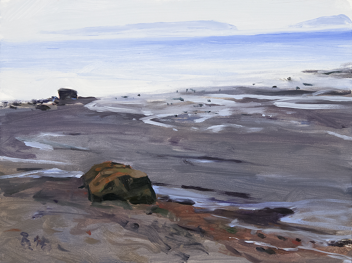   Acadia II (Rocks on Shore, Two Islands) , oil on panel, 12x16,  SOLD  