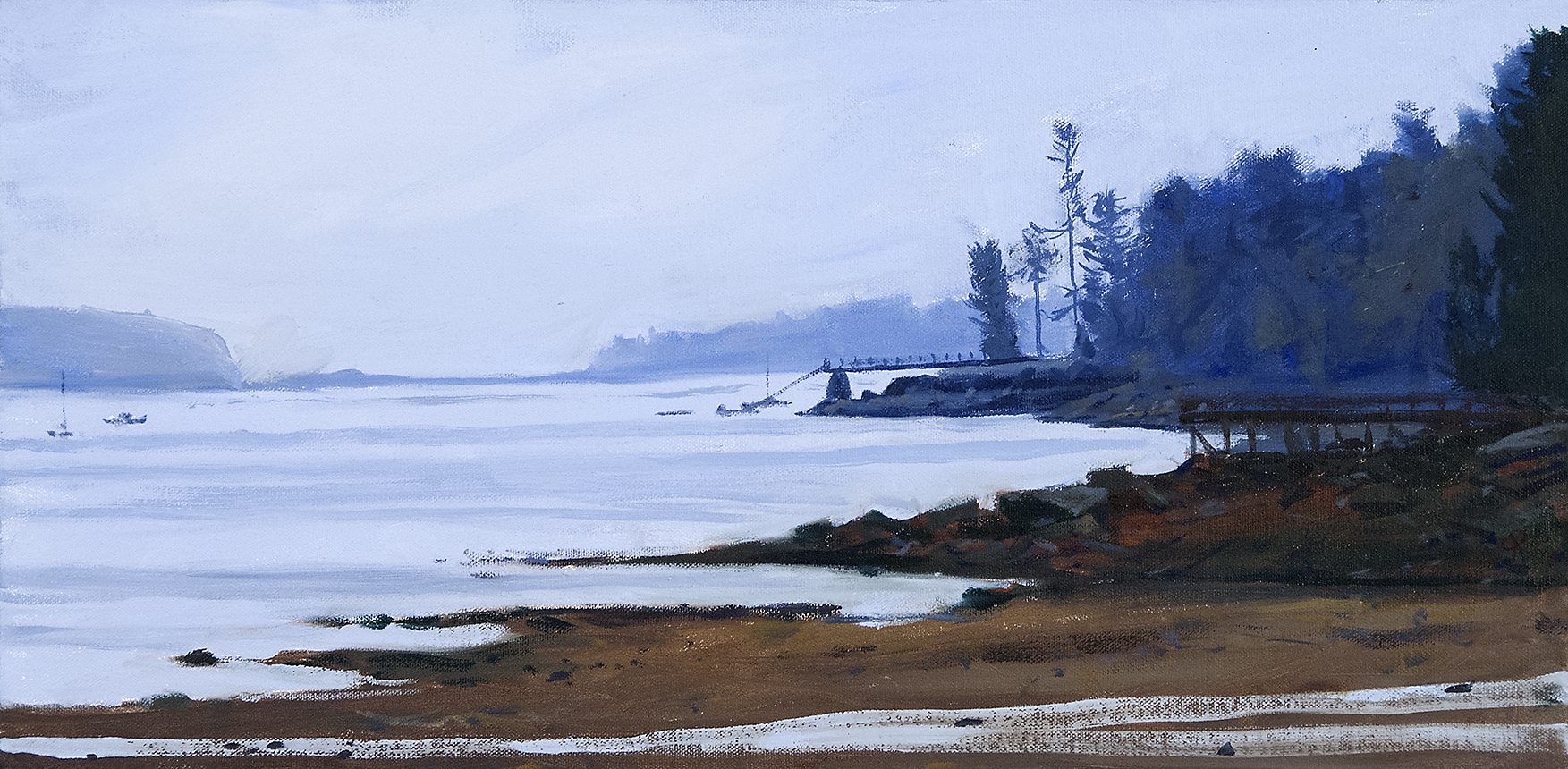   Approaching Acadia , oil on canvas, 12x24, &nbsp;SOLD  