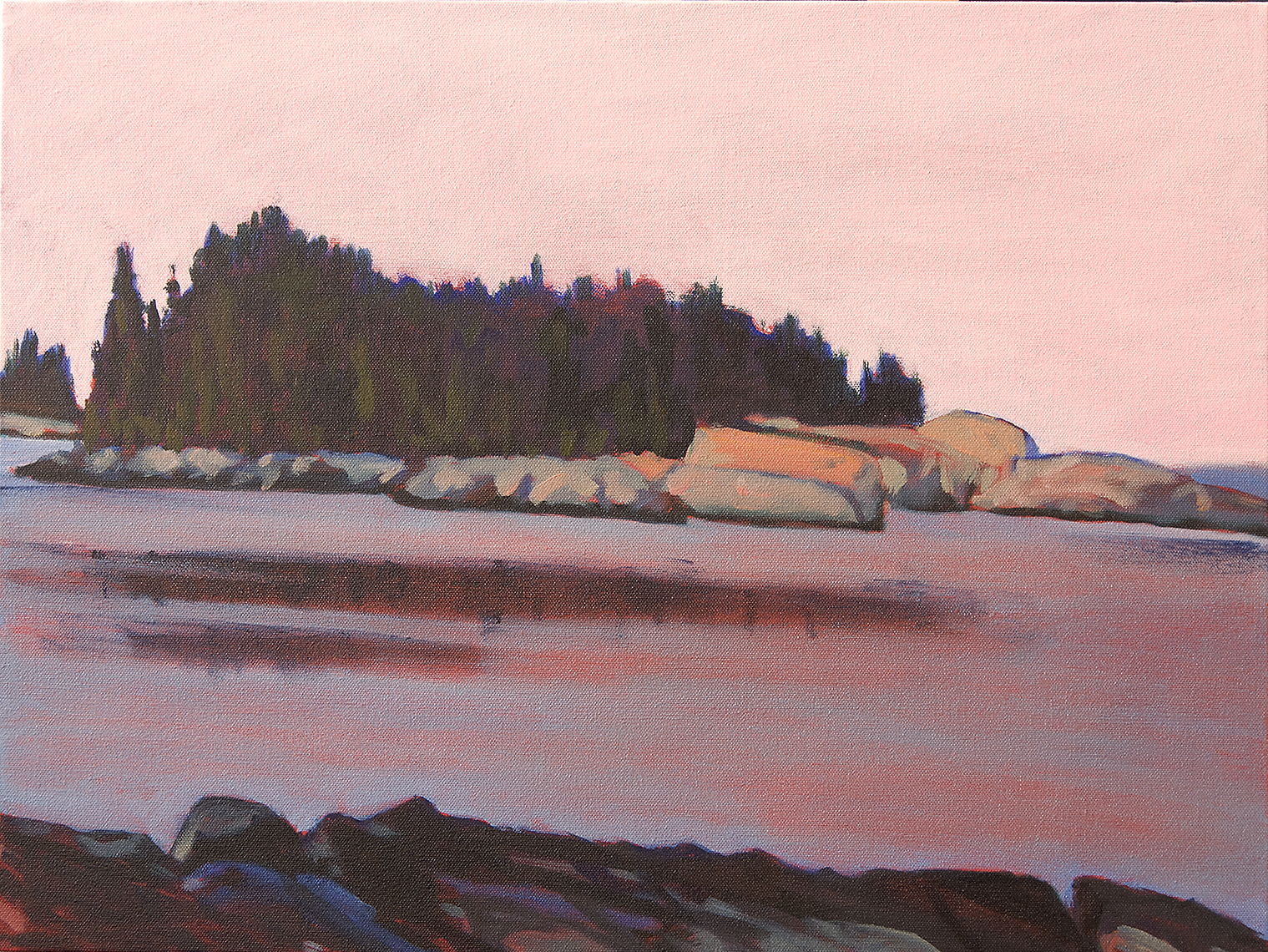   Heron Island, Dusky Sky , oil on canvas, 18x24 