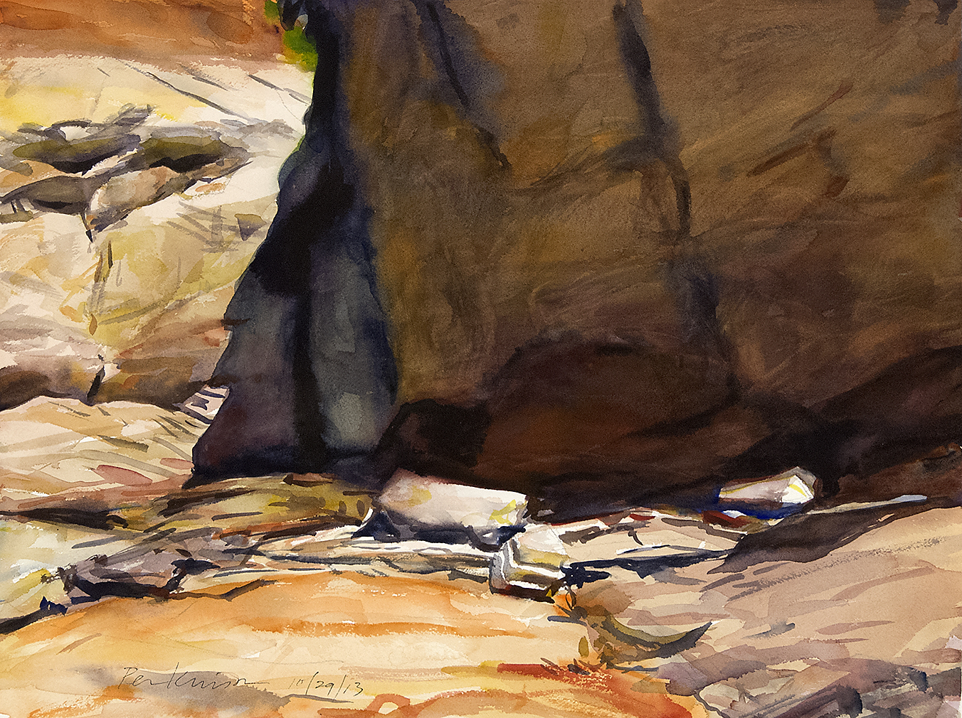   Rock Face, Lake Powell , watercolor, 18x24 