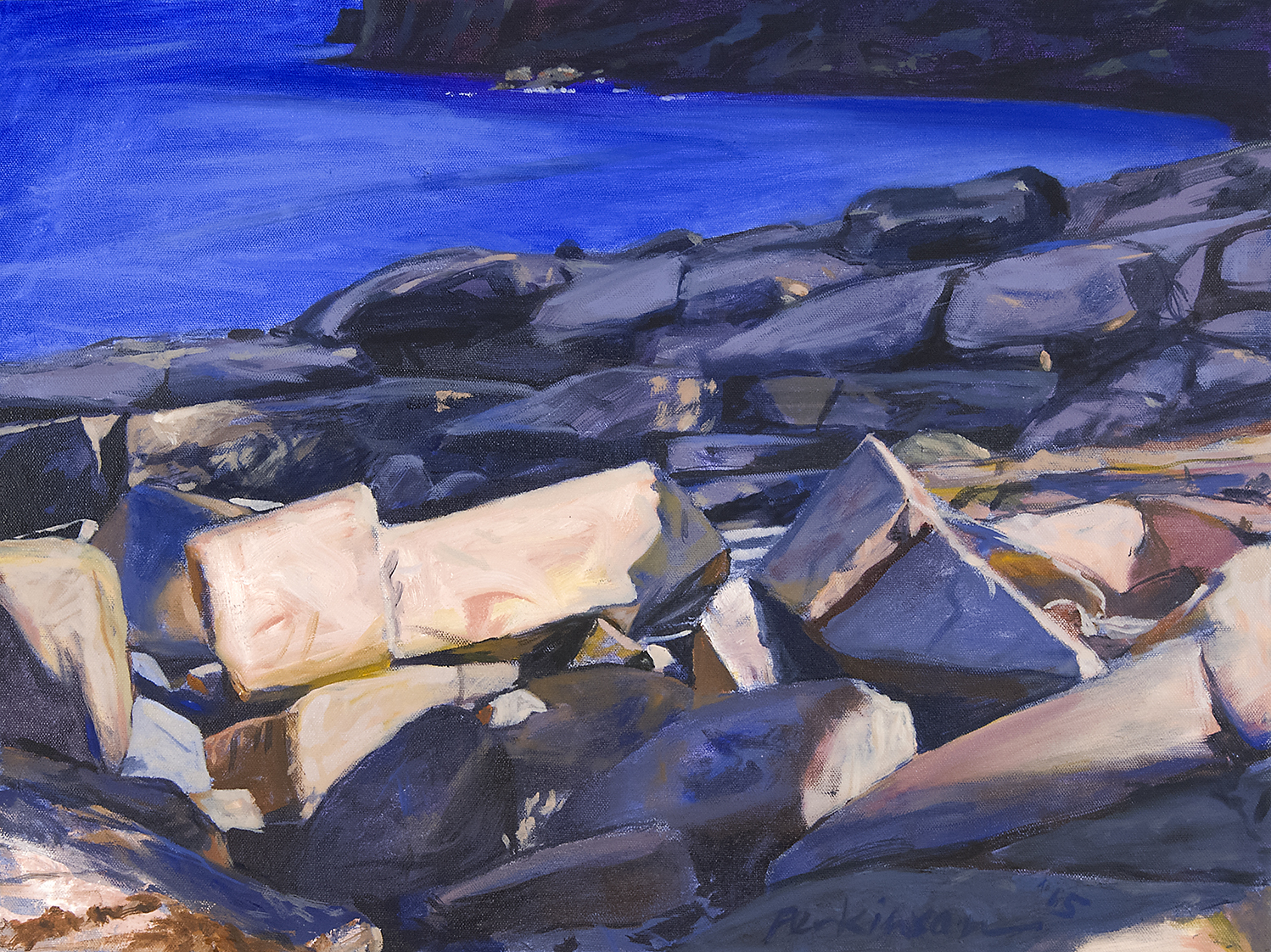   Rocks at Schoodic,  oil on canvas, 18x24 