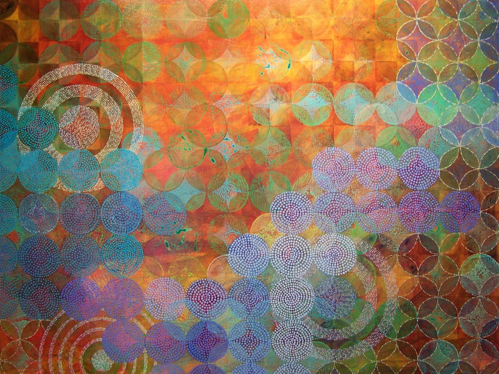  Denise Driscoll ,&nbsp;  Circles 22 , acrylic on panel, 36x48 
