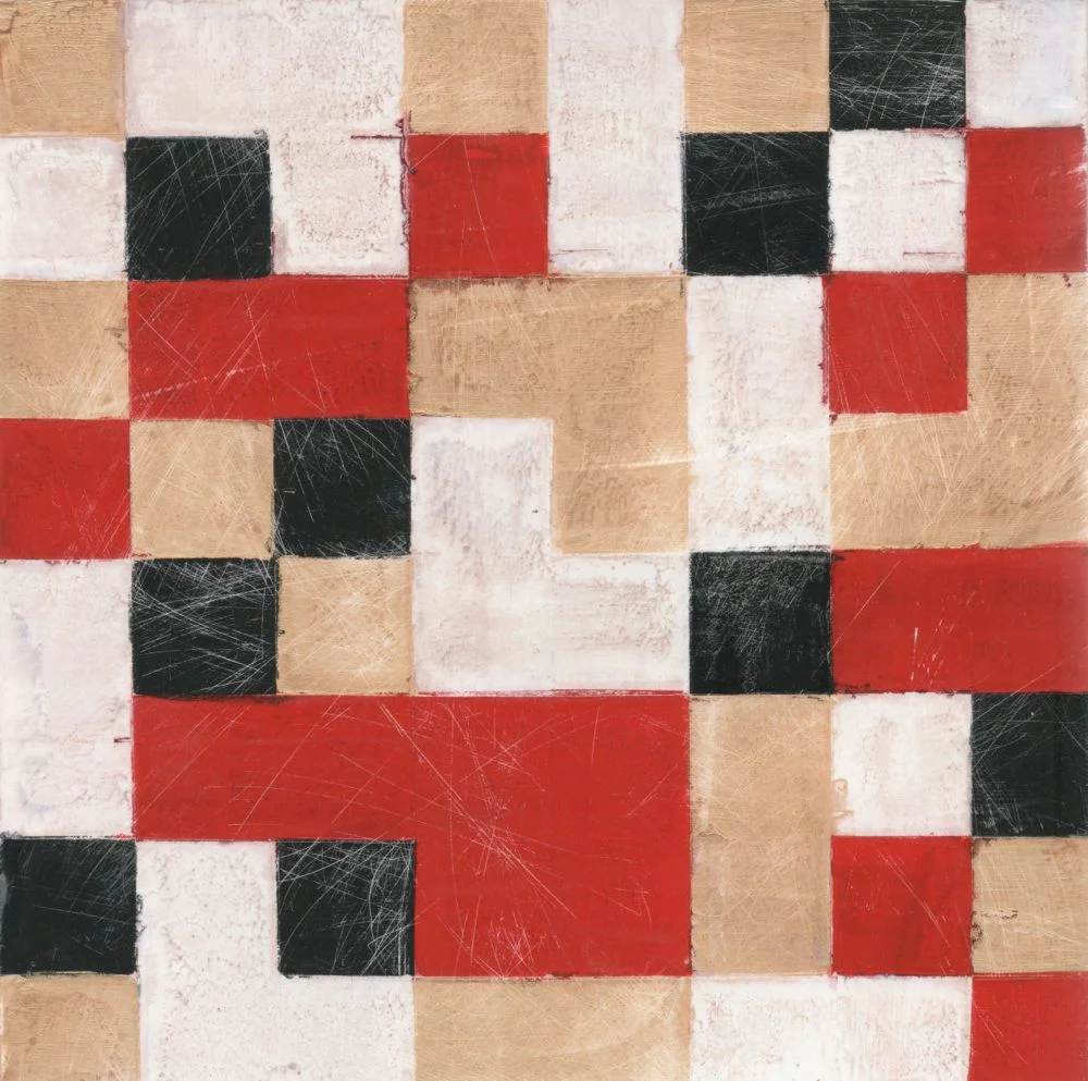 Denise Driscoll, Encoded 1 , acrylic on panel, 8x8
