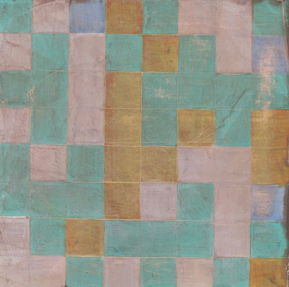 Denise Driscoll, Encoded 4 , acrylic on panel, 8x8