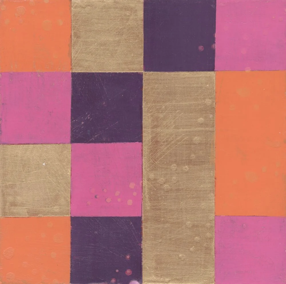 Denise Driscoll, Encoded 11 , acrylic on panel, 8x8